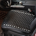 Diamond Studded Crystal Leather Car Front Seat Cushion Woman Universal Auto Pads 1pcs - Black