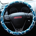 Fashion Leopard Glitter PU Leather Auto Steering Wheel Covers 15 Inch 38CM - Blue