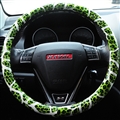 Fashion Leopard Glitter PU Leather Auto Steering Wheel Covers 15 Inch 38CM - Green