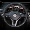 Fashion Punk Rivets PU Leather Auto Steering Wheel Covers Universal 15 Inch 38CM - Black