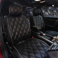 Fashion Rivet Leather Car Seat Cushion Universal Women Auto Seat Covers 1pcs - Black