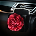 Flower 1pcs Crystal Car Storage Bucket Leather Storage Box Diamond Auto Storage Bag - Black
