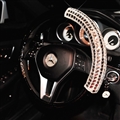 Funky Diamond Car Steering Wheel Covers PU Leather 15 Inch 38CM - Black White