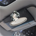 Great Flower Leather Automotive Tissue Paper Box Holder Case Seat Back Hanging Tissue Bag - Black