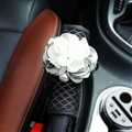 Ice Silk Cute Flower 1pcs Car Handbrake Covers Leather Brake Case Auto Interior Decro - Black