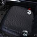 Ice Silk Flower Leather Car Front Seat Cushion Woman Universal Pads 1pcs - Black