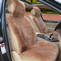 Luxury Australia Wool Car Seat Cushion Winter 100% Genuine Fur Sheepskin 1pc Front Cover - Camel