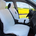 Luxury Australia Wool Car Seat Cushion Winter 100% Genuine Fur Sheepskin 1pc Front Cover - White