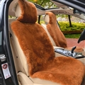 Luxury Australia Wool Car Seat Cushion Winter 100% Genuine Fur Sheepskin 3pcs Sets - Brown