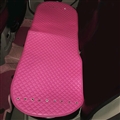 Rear Studded Crystal Leather Car Back Seat Cushion Woman Universal Auto Pads 1pcs - Rose