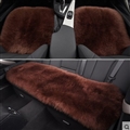 Top Quality Long Wool Universal Car Seat Cushion Sheepskin Fur One Piece Pads 3pcs Set - Coffee