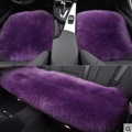 Top Quality Long Wool Universal Car Seat Cushion Sheepskin Fur One Piece Pads 3pcs Set - Purple