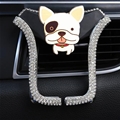 U Shape Universal Car Mobile Phone Holder Crystal Fat Puppy Air Vent Mount Clip Stand GPS - White