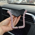 U Shape Universal Car Mobile Phone Holder Crystal Rhinestone Air Vent Mount Clip Stand GPS - AB Pink