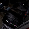 Winter Crystal Plush Car Rear Seat Cushion Woman Universal Bling Pads 1pcs - Black