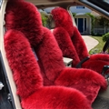 Winter Long Wool Auto Cushion Universal Genuine Sheepskin Car Seat Covers 1Piece Front Cover - Red
