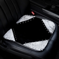Winter Soft Warm Plush Automotive Seat Rabbit Fur Cover Interior Styling Crystal Front Cushion 1PC - Black
