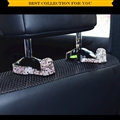1 Pair Crystal Rhinestone Car Seat Back Holder Bag Purse Hangers Auto Storage Hooks - Purple