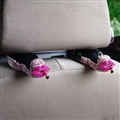 1 Pair Crystal Rhinestone Lips Seat Back Holder Bag Purse Hangers Auto Storage Hooks - Pink