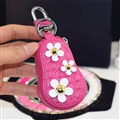 Beautiful Cute Daisy Universal Genuine Leather Auto Key Bags Key Chain - Rose