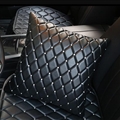 Beautiful Pretty Women Rhinestone Auto Seat Lumbar Pillows PU Leather Square Cushions 1pcs - Black