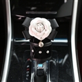 Camellia 1pcs Pearl Car Gear Covers Plush Shift Cover Auto Interior Decro - Black