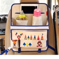 Cute Bear Multi-function Car Seat Back Hanging Pocket Thermal Insulation Storage Bag for Kid - Beige Blue