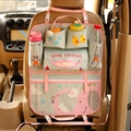 Cute Elephant Fold Multi-function Car Seat Back Hanging Pocket Thermal Insulation Storage Bag for Kid - Pink