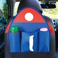 Cute Rocket Multi-function Car Seat Back Hanging Pocket Thermal Insulation Storage Bag for Kid - Blue