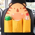 Cute Tiger Multi-function Car Seat Back Hanging Pocket Thermal Insulation Storage Bag for Kid - Orange