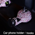 Diamond Crystal Car Phone Holder Magnetic Mobile Stand Magnet Support Cell GPS - Pink