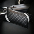 Great Bling Female Rhinestone Car Seat Waist Pillows PU Leather Rectangle Cushions 1pcs - Black