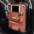 Leather Large Waterproof Felt Auto Seat Back Organizer Holder Pocket Hanger Storage Bag - Brown