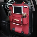 Leather Large Waterproof Felt Auto Seat Back Organizer Holder Pocket Hanger Storage Bag - Red