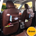 Leather Large Waterproof Felt Car Seat Back Organizer Holder Pocket Hanger Storage Bag - Brown