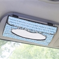Luxury Creative Crystal Auto Tissue Paper Box Hanging Women Auto Interior Accessories - Blue