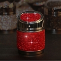 Portable Car Ashtray Crystal Bling Bling Car Ash Tray Storage Cup Holder for Girls Woman - Red