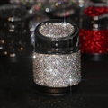 Portable Car Ashtray Crystal Bling Bling Car Ash Tray Storage Cup Holder for Girls Woman - White