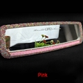 Pretty Gorgeous Bling Bling Diamonds Crystal Car Rearview Mirror Auto Brilliant Rearview Mirror - Pink