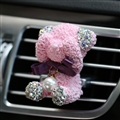 Abs Bear Beautiful Gorgeous Diamonds 1pcs Car Air-Purify Clip Auto Air Out Perfume Clip - Pink