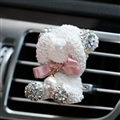 Abs Bear Beautiful Gorgeous Diamonds 1pcs Car Air-Purify Clip Auto Air Out Perfume Clip - White