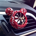 Abs Crystal Bling Bling 1pcs Car Air-Purify Clip Auto Air Out Perfume Clip - Red