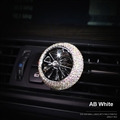 Abs Diamonds Bling Bling 1pcs Car Air-Purify Clip Auto Air Out Perfume Clip - AB White