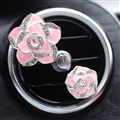 Abs Metal Beautiful Gorgeous Camellia 2pcs Car Air-Purify Clip Auto Air Out Perfume Clip - Pink