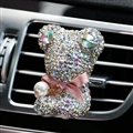 Bling Bear Beautiful Gorgeous Diamonds 1pcs Car Air-Purify Clip Auto Air Out Perfume Clip - White