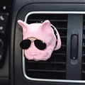 Cute Ornaments French Bulldog Car Decoration Air Freshener Solid Perfume Dog With Sunglasses - Pink