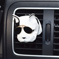 Cute Ornaments French Bulldog Car Decoration Air Freshener Solid Perfume Dog With Sunglasses - White Black