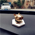 Cute Ornaments French Bulldog Car Decoration Air Freshener Solid Perfume Gold Dog - White Gold