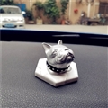 Cute Ornaments French Bulldog Car Decoration Air Freshener Solid Perfume Silver Dog - White Silver