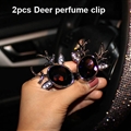 Abs Diamonds Bling Deer 1pcs Car Air-Purify Clip Auto Air Out Perfume Clip - Purple